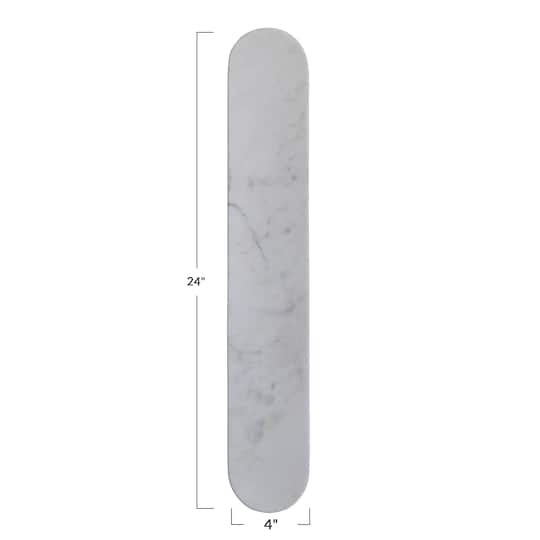 Hello Honey® 24" White Modern Marble Serving Board